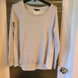 Tommy Hilfiger Grey Long Sleeve Top with Lace Back